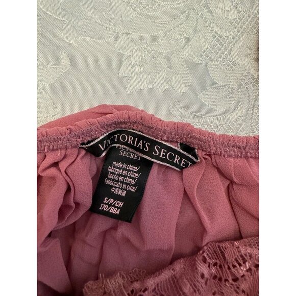 Victoria’s Secret Size Small Pink Neglige Sheer Pleated Skirt Lace Cups Boudoir - Picture 4 of 8